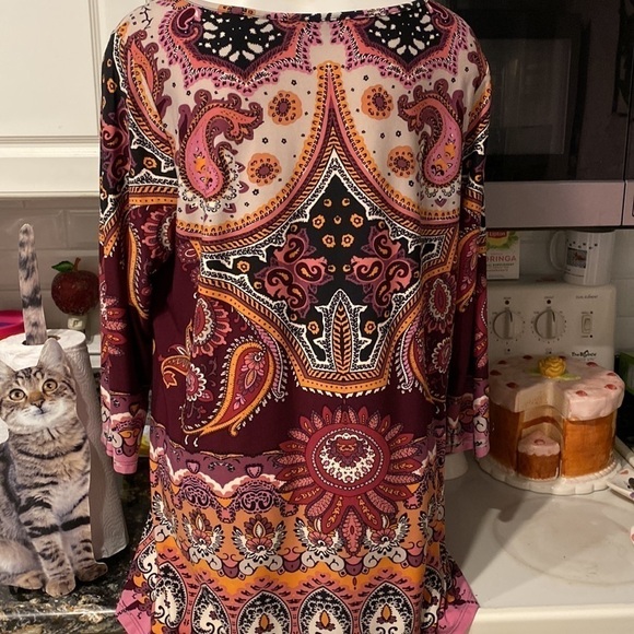 C womens Kate & Mallory casual stretch 3/4 sleeve plus size top 1X - Picture 2 of 3